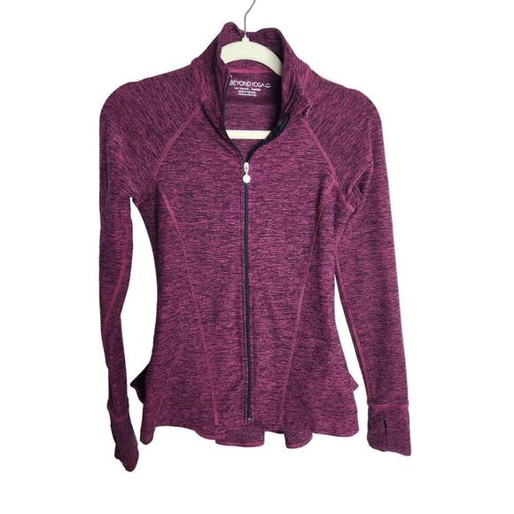 Beyond Yoga Jackets & Blazers - Beyond Yoga Space Dye Jacket Sz XS peplum hem thumb holes Activewear Athleisure
